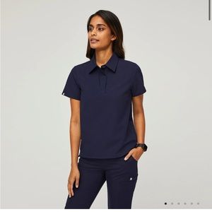 Figs Nala Scrub Polo Navy large NWT